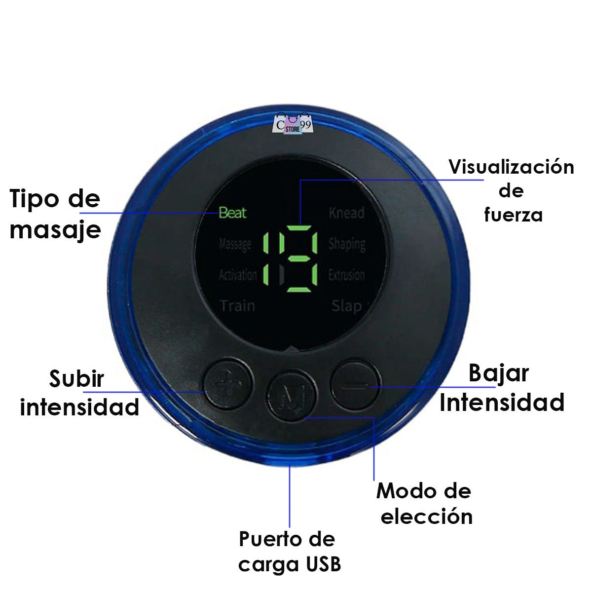 BodyZen™ - Mini Masajeador Cervical Eléctrico Recargable USB