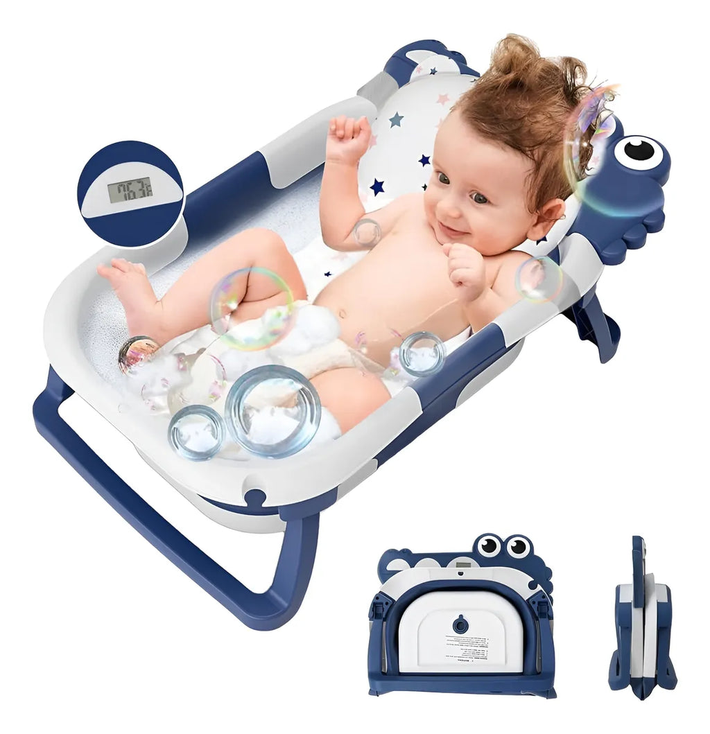 BembiBear™ | Bañera Plegable con Cojín + Termómetro
