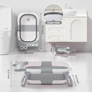 BembiBear™ | Bañera Plegable con Cojín + Termómetro