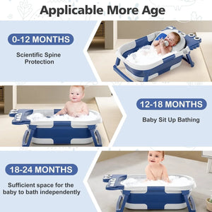 BembiBear™ | Bañera Plegable con Cojín + Termómetro