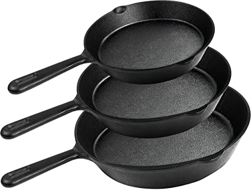 🔥 ChefFerro™ – Juego de Sartenes de Hierro Fundido Pre-sazonadas (3 Piezas) 🍳